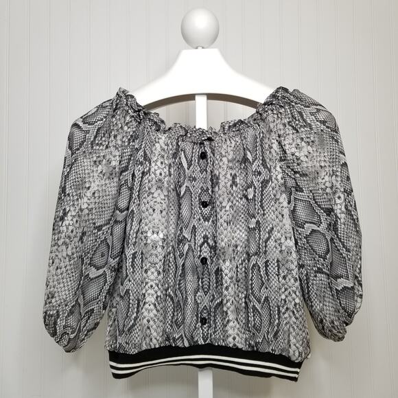 Vintage Havana Snakeskin Off Shoulder Top Small - Picture 2 of 10
